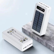 SOLAR POWER BANK 10000 MAH | FAST CHARGING | 4-BUILT IN CABLES